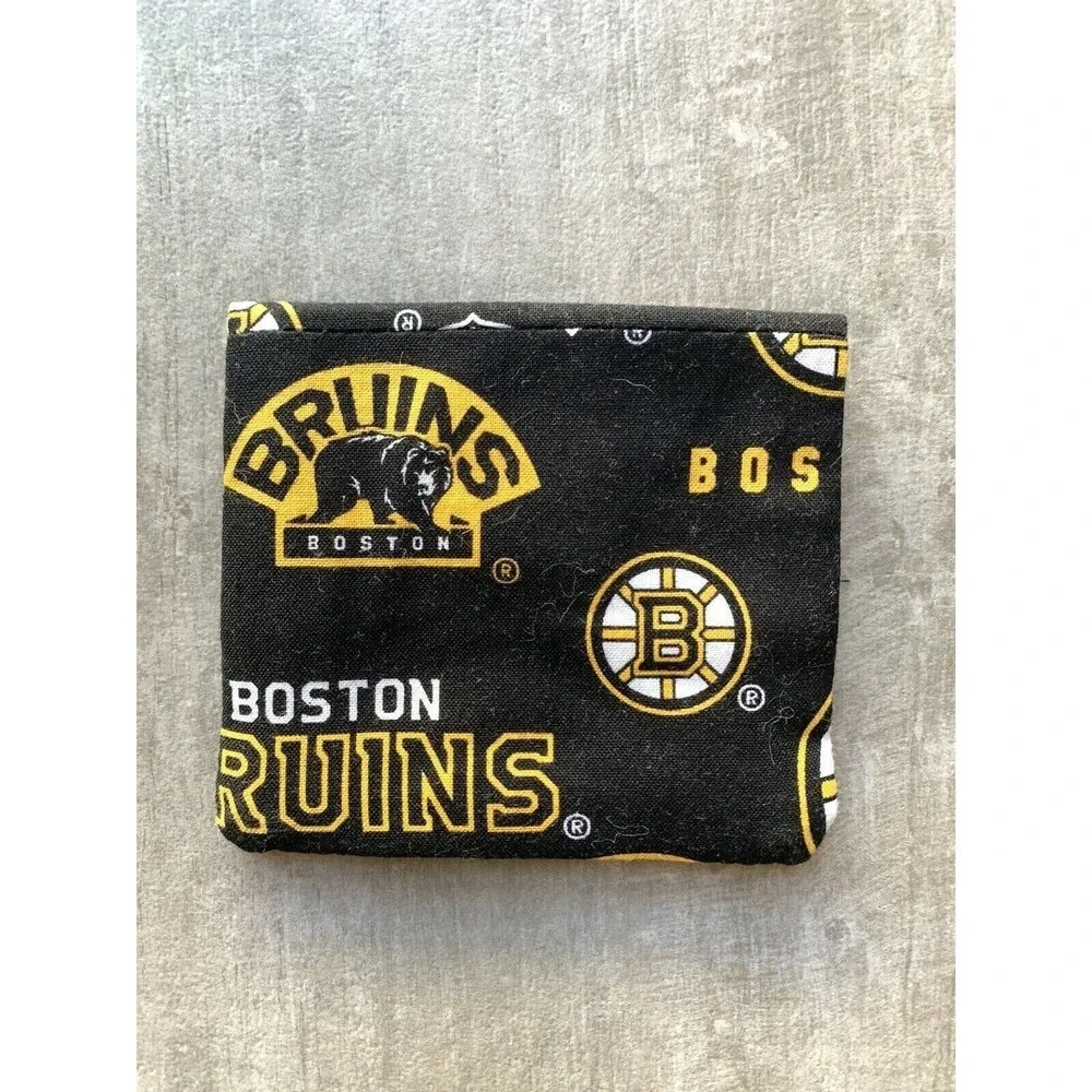 Boston Bruins Card Holder ID Case Wallet Pouch NEW Handmade Cloth Soft